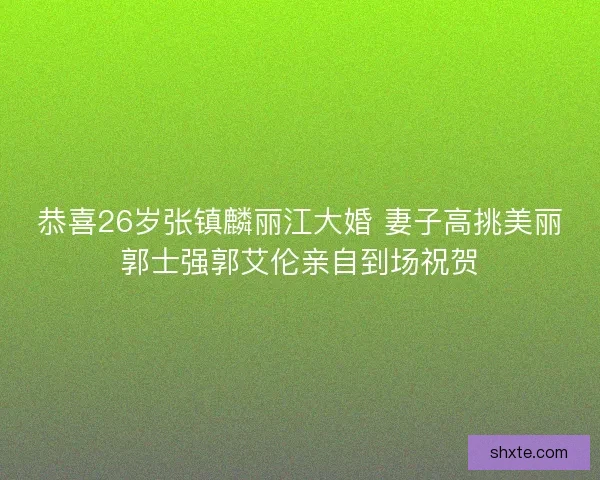 恭喜26岁张镇麟丽江大婚 妻子高挑美丽郭士强郭艾伦亲自到场祝贺