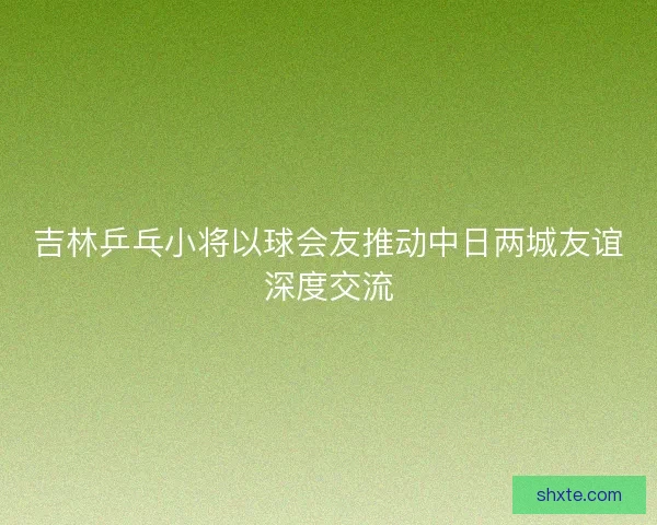 吉林乒乓小将以球会友推动中日两城友谊深度交流