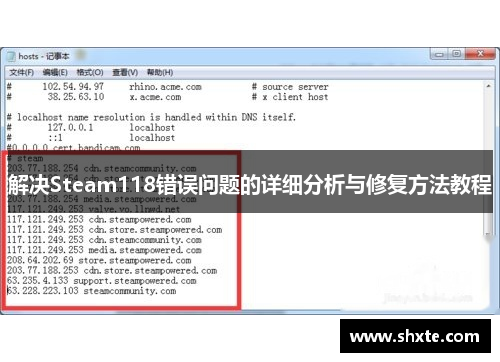 解决Steam118错误问题的详细分析与修复方法教程